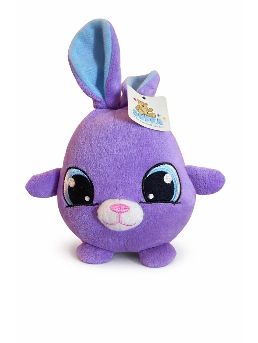 Purple Bunny Plush Toy 8” Soft Stuffed Animal Rabbit Big Eyes Cute Kids Gift New